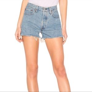 Levi's 501 Raw Hem Denim Shorts